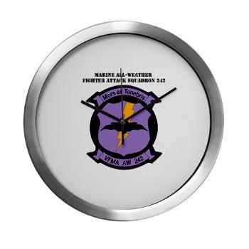 MAWFAS242 - M01 - 03 - Marine All- Weather Fighter Attack Squadron 242 with Text Modern Wall Clock - Click Image to Close