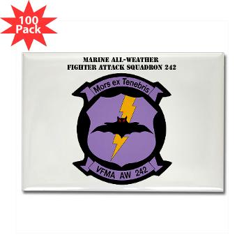 MAWFAS242 - M01 - 01 - Marine All- Weather Fighter Attack Squadron 242 with Text Rectangle Magnet (100 pack) - Click Image to Close