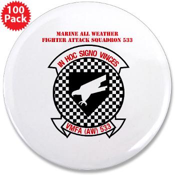 MAWFAS553 - M01 - 01 - Marine All Weather Fighter Attack Squadron 553 (VMFA(AW)-553) with Text - 3.5" Button (100 pack)