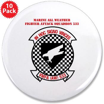 MAWFAS553 - M01 - 01 - Marine All Weather Fighter Attack Squadron 553 (VMFA(AW)-553) with Text - 3.5" Button (10 pack)