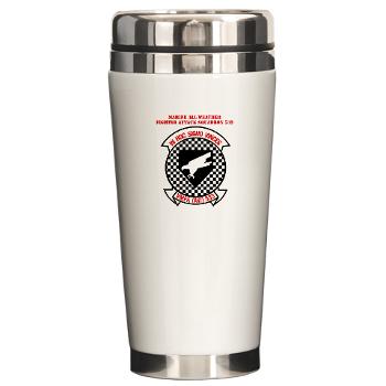 MAWFAS553 - M01 - 03 - Marine All Weather Fighter Attack Squadron 553 (VMFA(AW)-553) with Text - Ceramic Travel Mug