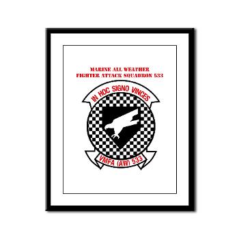 MAWFAS553 - M01 - 02 - Marine All Weather Fighter Attack Squadron 553 (VMFA(AW)-553) with Text - Framed Panel Print