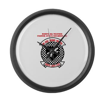 MAWFAS553 - M01 - 03 - Marine All Weather Fighter Attack Squadron 553 (VMFA(AW)-553) with Text - Large Wall Clock
