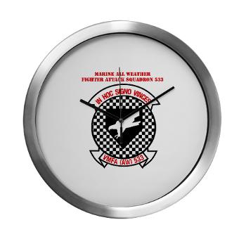 MAWFAS553 - M01 - 03 - Marine All Weather Fighter Attack Squadron 553 (VMFA(AW)-553) with Text - Modern Wall Clock