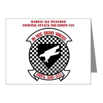 MAWFAS553 - M01 - 02 - Marine All Weather Fighter Attack Squadron 553 (VMFA(AW)-553) with Text - Note Cards (Pk of 20)