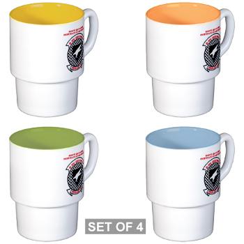 MAWFAS553 - M01 - 03 - Marine All Weather Fighter Attack Squadron 553 (VMFA(AW)-553) with Text - Stackable Mug Set (4 mugs)