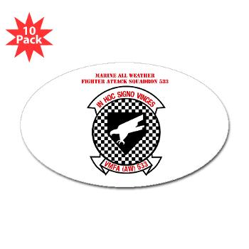 MAWFAS553 - M01 - 01 - Marine All Weather Fighter Attack Squadron 553 (VMFA(AW)-553) with Text - Sticker (Oval 10 pk) - Click Image to Close