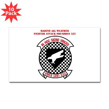 MAWFAS553 - M01 - 01 - Marine All Weather Fighter Attack Squadron 553 (VMFA(AW)-553) with Text - Sticker (Rectangle 10 pk) - Click Image to Close