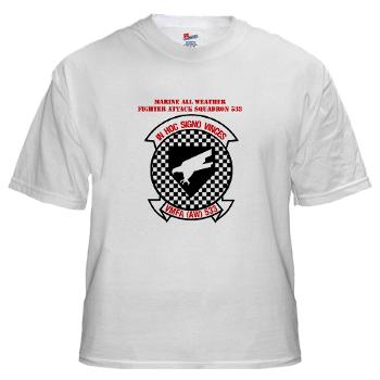 MAWFAS553 - A01 - 04 - Marine All Weather Fighter Attack Squadron 553 (VMFA(AW)-553) with Text - White T-Shirt