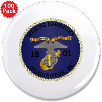 MBWDC - M01 - 01 - Marine Barracks, Washington, D.C. - 3.5" Button (100 pack) - Click Image to Close