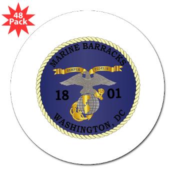 MBWDC - M01 - 01 - Marine Barracks, Washington, D.C. - 3" Lapel Sticker (48 pk)