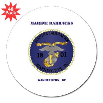 MBWDC - M01 - 01 - Marine Barracks, Washington, D.C. with Text - 3" Lapel Sticker (48 pk)