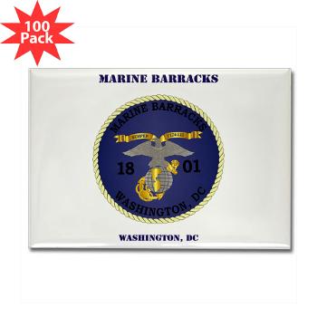 MBWDC - M01 - 01 - Marine Barracks, Washington, D.C. with Text - Rectangle Magnet (100 pack) - Click Image to Close