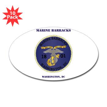 MBWDC - M01 - 01 - Marine Barracks, Washington, D.C. with Text - Sticker (Oval 10 pk)