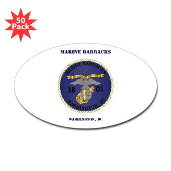 MBWDC - M01 - 01 - Marine Barracks, Washington, D.C. with Text - Sticker (Oval 50 pk)