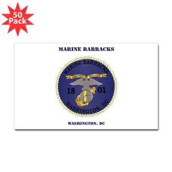 MBWDC - M01 - 01 - Marine Barracks, Washington, D.C. with Text - Sticker (Rectangle 50 pk) - Click Image to Close
