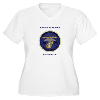 MBWDC - A01 - 04 - Marine Barracks, Washington, D.C. with Text - Women's V-Neck T-Shirt - Click Image to Close