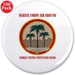 MCAGCCTP - M01 - 01 - Marine Corps Air Ground Combat Center Twentynine Palms with Text - 3.5" Button (100 pack)