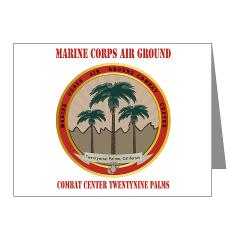 MCAGCCTP - M01 - 02 - Marine Corps Air Ground Combat Center Twentynine Palms with Text - Note Cards (Pk of 20)