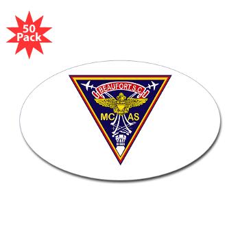 MCASB - M01 - 01 - Marine Corps Air Station Beaufort - Sticker (Oval 50 pk) - Click Image to Close