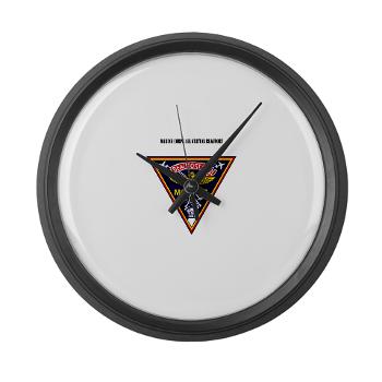 MCASB - M01 - 03 - Marine Corps Air Station Beaufort with Text - Large Wall Clock