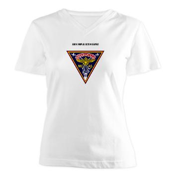 MCASB - A01 - 04 - Marine Corps Air Station Beaufort with Text - Women's V-Neck T-Shirt