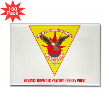 MCASCP - M01 - 01 - Marine Corps Air Station Cherry Point with Text - Rectangle Magnet (100 pack)