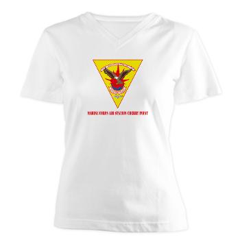 MCASCP - A01 - 04 - Marine Corps Air Station Cherry Point with Text - Women's V-Neck T-Shirt - Click Image to Close