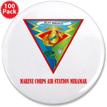 MCASM - M01 - 01 - Marine Corps Air Station Miramar with Text - 3.5" Button (100 pack)