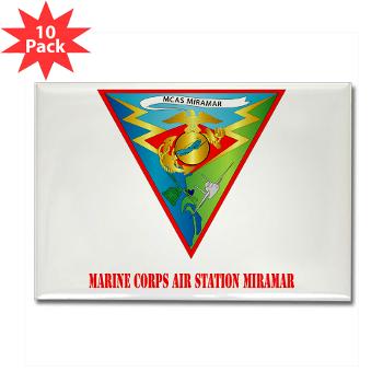 MCASM - M01 - 01 - Marine Corps Air Station Miramar with Text - Rectangle Magnet (10 pack) - Click Image to Close