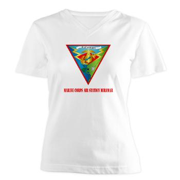 MCASM - A01 - 04 - Marine Corps Air Station Miramar with Text - Women's V-Neck T-Shirt