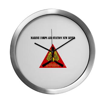 MCASNR - M01 - 03 - Marine Corps Air Station New River with Text - Modern Wall Clock