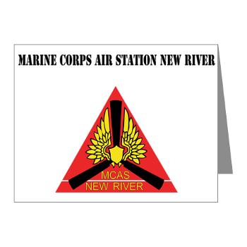 MCASNR - M01 - 02 - Marine Corps Air Station New River with Text - Note Cards (Pk of 20)