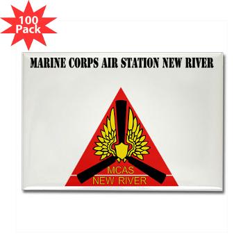 MCASNR - M01 - 01 - Marine Corps Air Station New River with Text - Rectangle Magnet (100 pack)