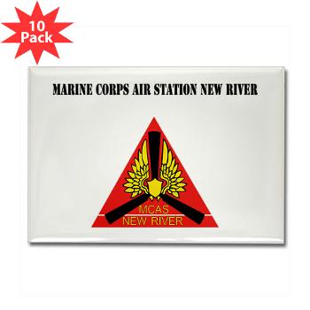 MCASNR - M01 - 01 - Marine Corps Air Station New River with Text - Rectangle Magnet (10 pack)