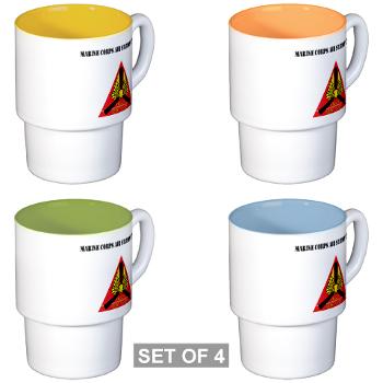 MCASNR - M01 - 03 - Marine Corps Air Station New River with Text - Stackable Mug Set (4 mugs)