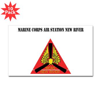 MCASNR - M01 - 01 - Marine Corps Air Station New River with Text - Sticker (Rectangle 10 pk)