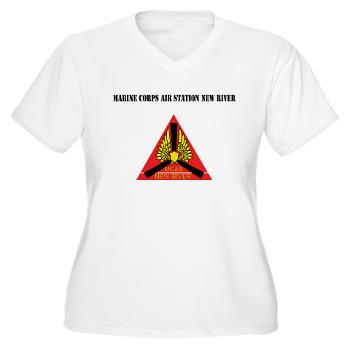 MCASNR - A01 - 04 - Marine Corps Air Station New River with Text - Women's V-Neck T-Shirt - Click Image to Close