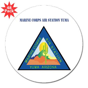 MCASY - M01 - 01 - Marine Corps Air Station Yuma with Text - 3" Lapel Sticker (48 pk)