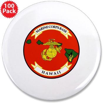 MCBH - M01 - 01 - Marine Corps Base Hawaii - 3.5" Button (100 pack) - Click Image to Close