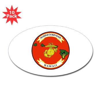MCBH - M01 - 01 - Marine Corps Base Hawaii - Sticker (Oval 10 pk) - Click Image to Close
