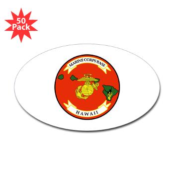 MCBH - M01 - 01 - Marine Corps Base Hawaii - Sticker (Oval 50 pk)