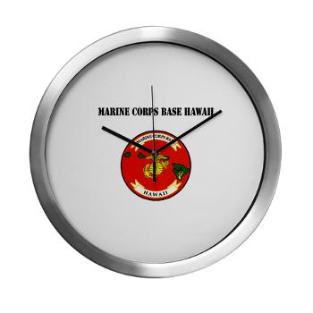 MCBH - M01 - 03 - Marine Corps Base Hawaii with Text - Modern Wall Clock