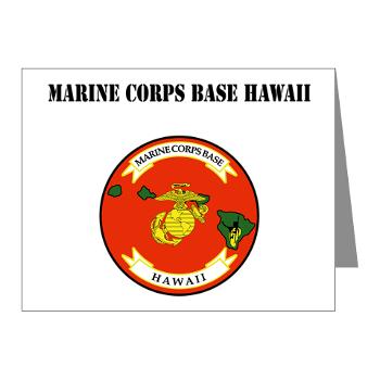 MCBH - M01 - 02 - Marine Corps Base Hawaii with Text - Note Cards (Pk of 20)