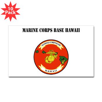 MCBH - M01 - 01 - Marine Corps Base Hawaii with Text - Sticker (Rectangle 10 pk)