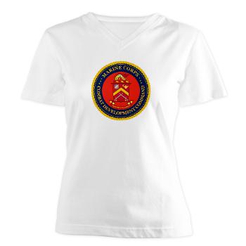 MCBQ - A01 - 04 - Marine Corps Base Quantico - Women's V-Neck T-Shirt