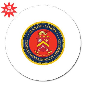 MCCDC - M01 - 01 - Marine Corps Combat Development Command - 3" Lapel Sticker (48 pk) - Click Image to Close