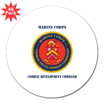 MCCDC - M01 - 01 - Marine Corps Combat Development Command with Text - 3" Lapel Sticker (48 pk)