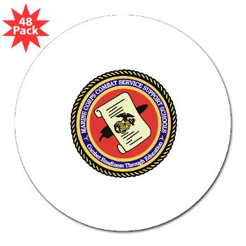 MCCSSS - M01 - 01 - Marine Corps Combat Service Support Schools - 3" Lapel Sticker (48 pk) - Click Image to Close