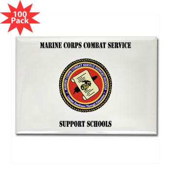 MCCSSS - M01 - 01 - Marine Corps Combat Service Support Schools with Text - Rectangle Magnet (100 pack) - Click Image to Close